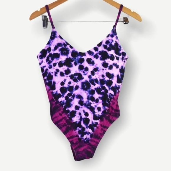 Nwt Salt + Cove Leopard Tie Dye One Piece Swimsuit - size M - Picture 2 of 5